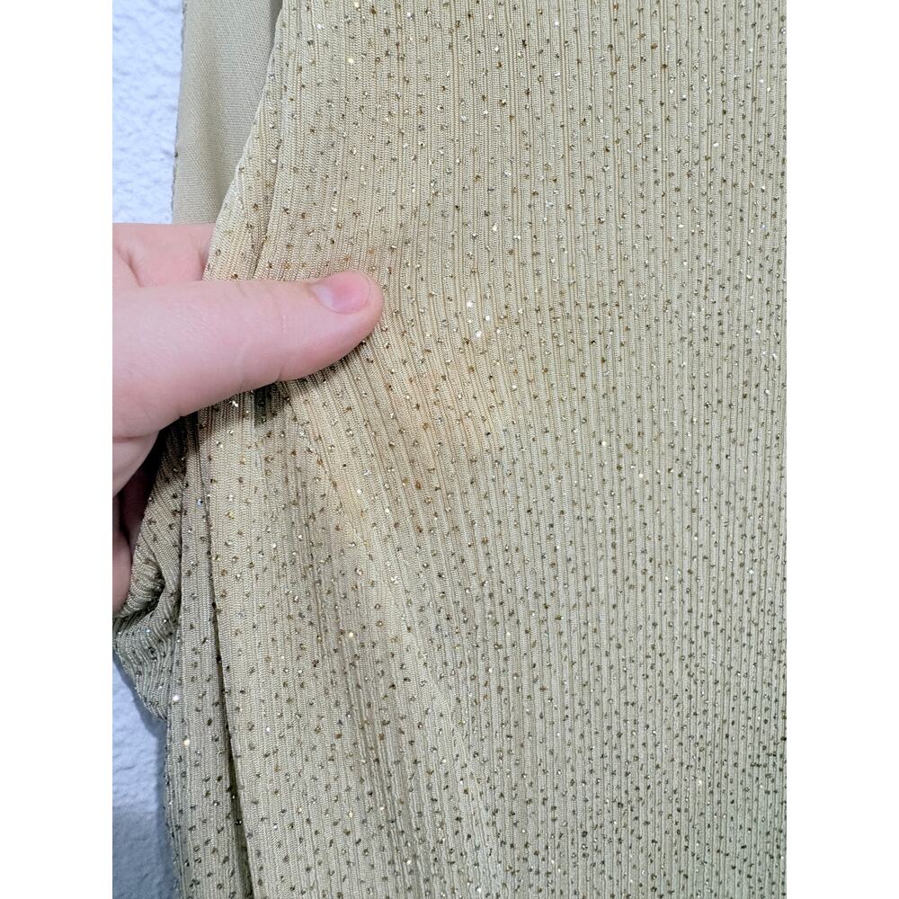 Vintage Dave and Johnny Gold Sparkly Gown Maxi Dress Formal 90s Glam Prom - Picture 6 of 9